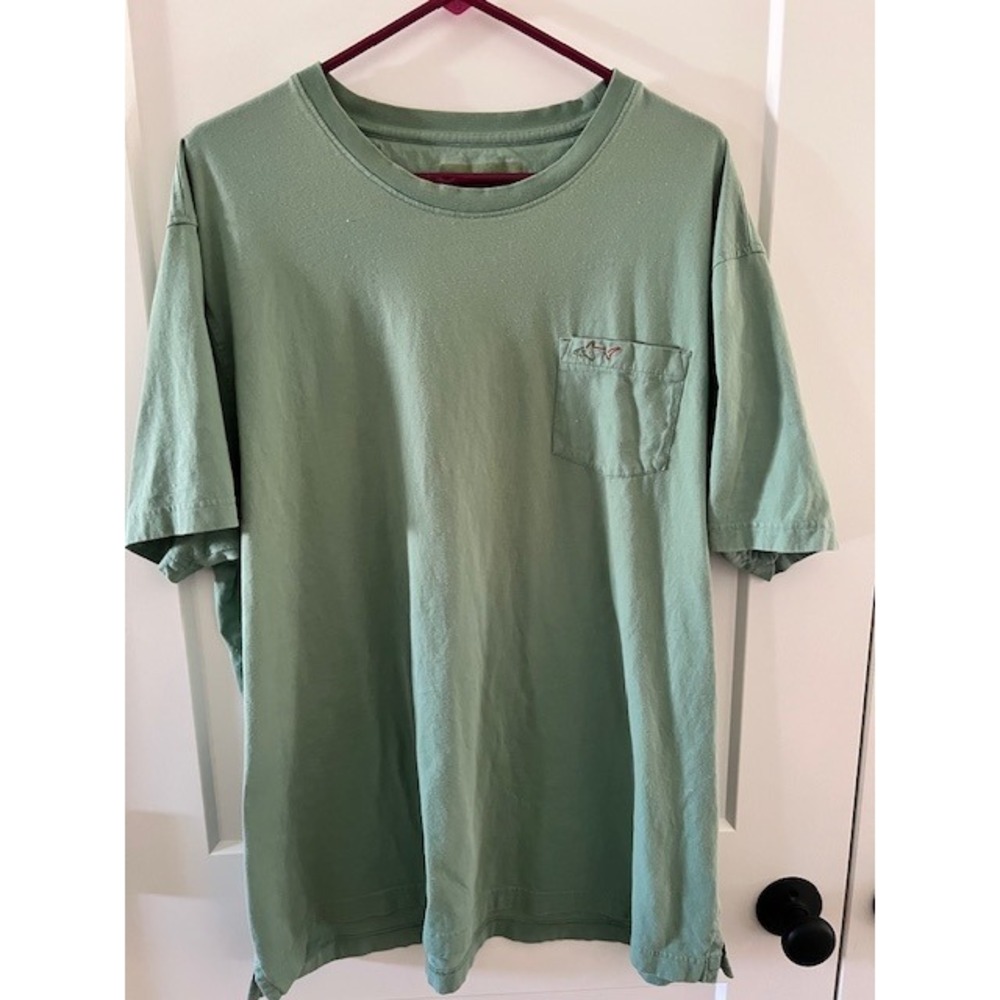 Greg Norman Shark Mens Sage Green Short Sleeve Pocket Tee Shirt Crewneck XL